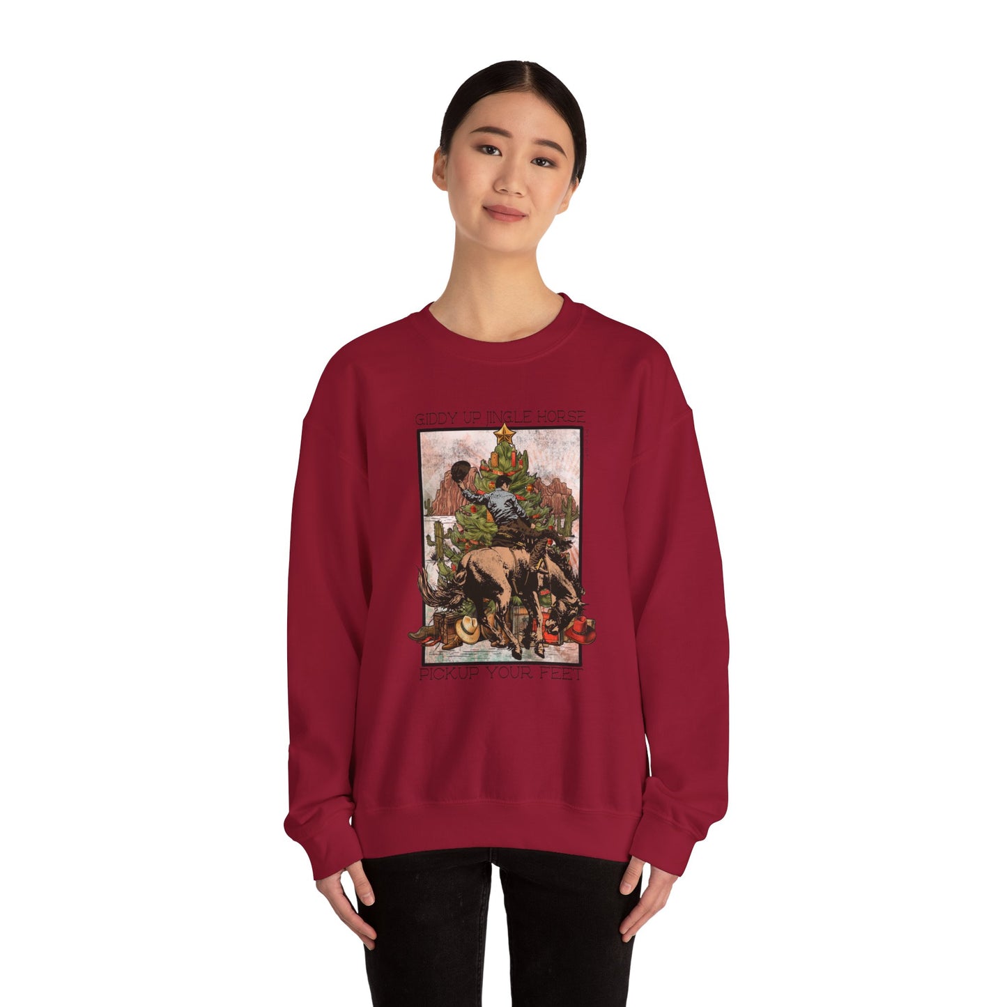 Jingle Horse Christmas Crewneck Sweatshirt