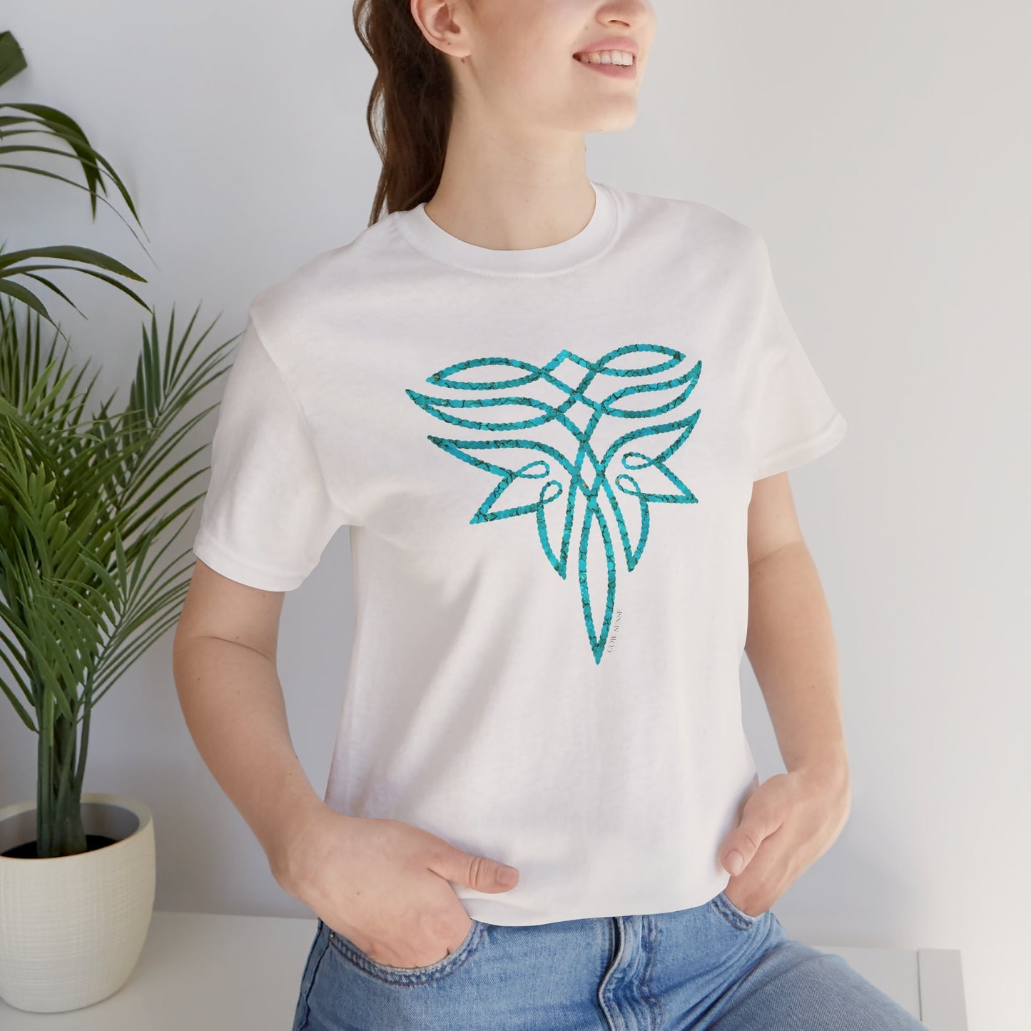 Turquoise Boot Stitch Short Sleeve Tee