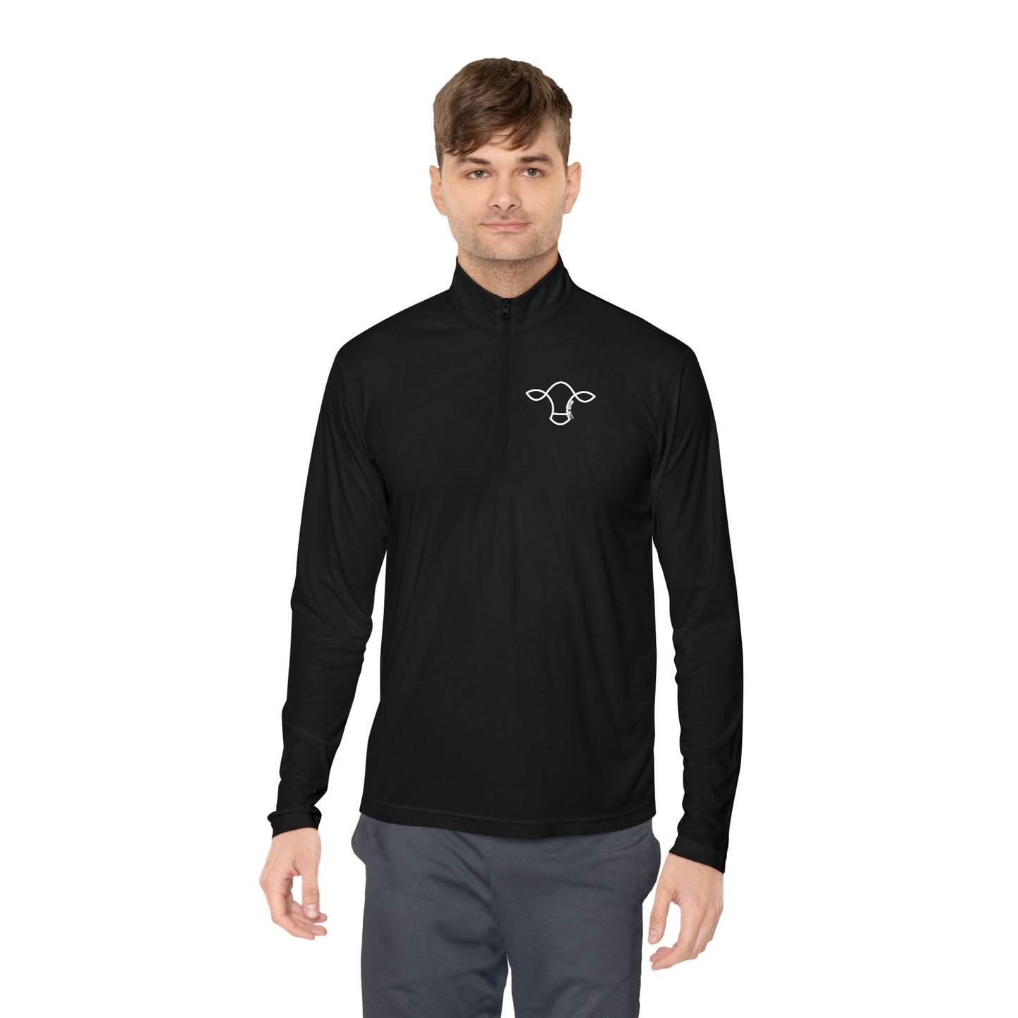 Cow-Sense Quarter-Zip Pullover